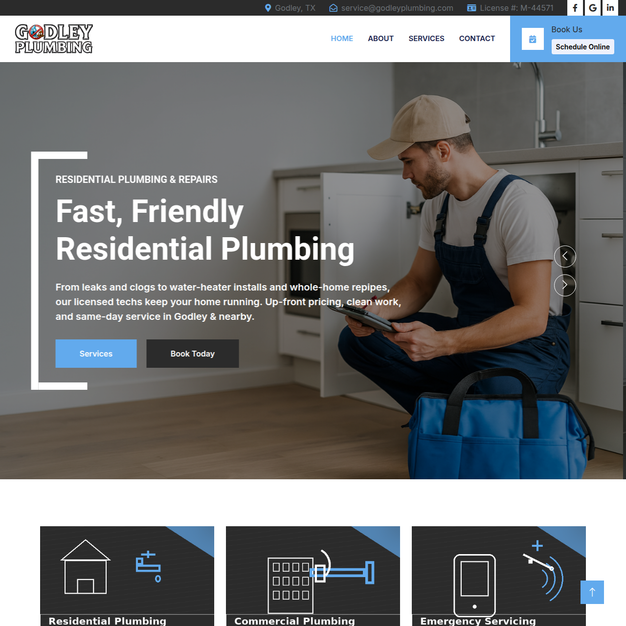 Godley Plumbing website thumbnail